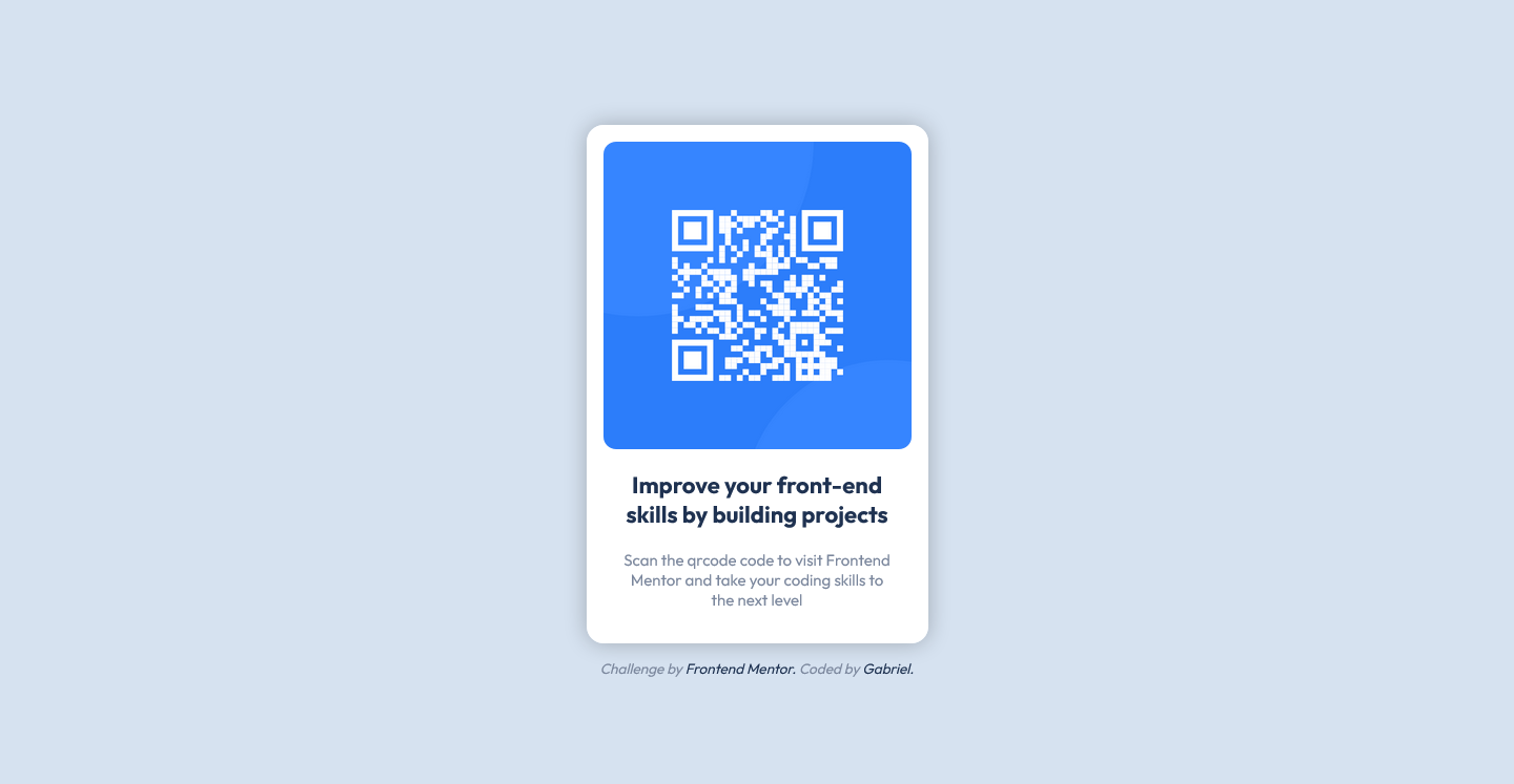 This is a screenshot of the QR Code project, showcasing how it's displayed on bigger screens.